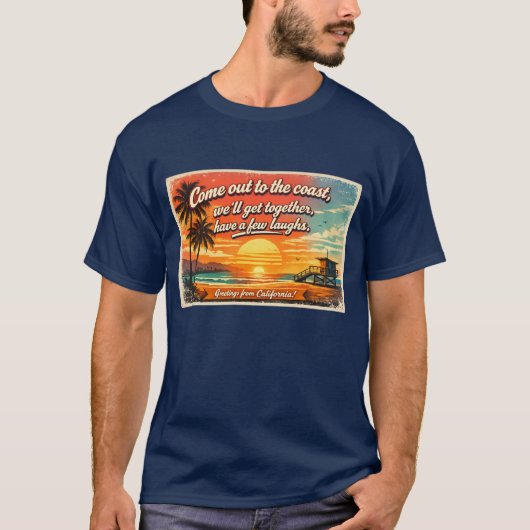 Kom naar de kust Heren Donkere T-shirt (Voorkant)