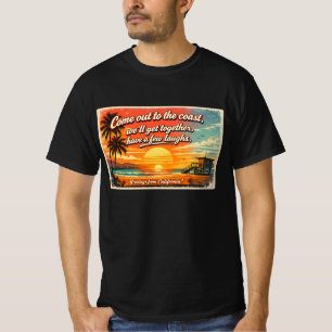 Kom naar de kust Mannen Donkere Waarde T-shirt
