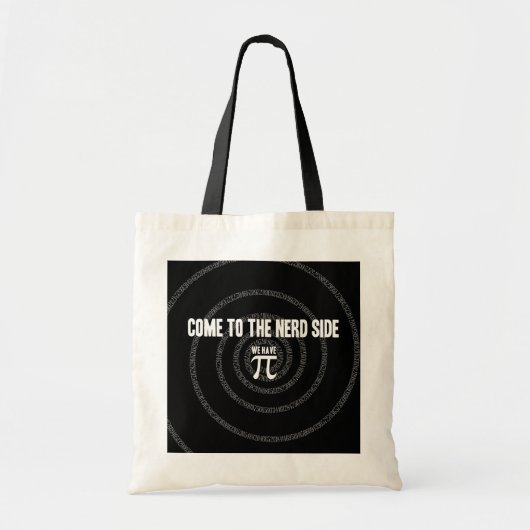 Kom naar de nerd voor Pi op Black Tote Bag (Voorkant)