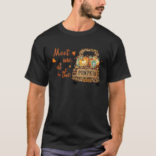 Kom naar de pompoen Leopard Patch Thanksgiving T-shirt