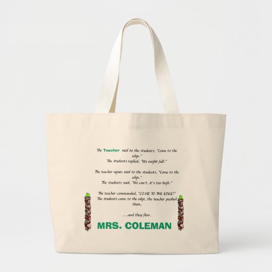 Kom naar de rand grote tote bag (Voorkant)