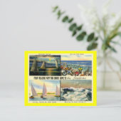 Kom naar de Seashore. Vintage Briefkaart (Staand voorkant)