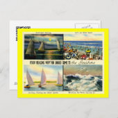 Kom naar de Seashore. Vintage Briefkaart (Voorkant / Achterkant)