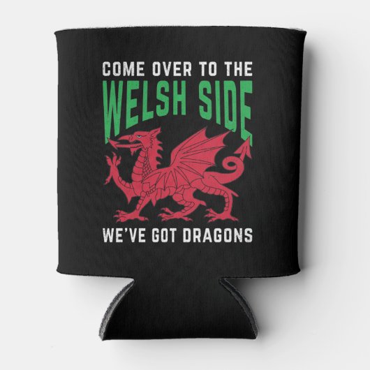 Kom naar de Welsh Side waar we Dragons hebben. Blikjeskoeler (Voorkant)