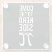 Kom naar de zijkant van de nerd glazen onderzetter (Achterkant)