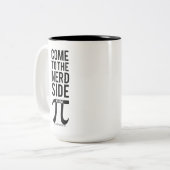 Kom naar de zijkant van de nerd tweekleurige koffiemok (Voorkant links)