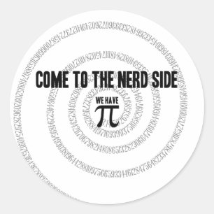 Kom naar de zijkant van de nerd voor de i-typograf ronde sticker