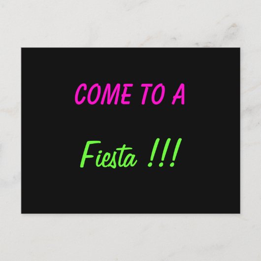 KOM NAAR EEN FIESTA!! - briefkaart uitnodiging (Voorkant)