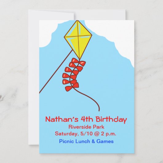 Kom naar een Kite-uitnodiging Kaart (Voorkant)