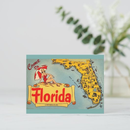 Kom naar Florida Briefkaart (Staand voorkant)