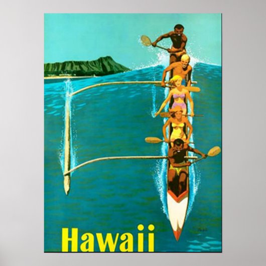 Kom naar Hawaii vintage poster (Voorkant)