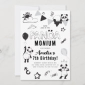 Kom naar het Panda-Monium Kids verjaardagsfeestje Kaart (Voorkant)