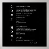 Kom naar huis Soul Inspirerend gedicht Wall Art Po Poster (Voorkant)