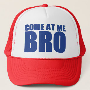 KOM NAAR ME BRO Trucker Hat (blauw en rood) Pet