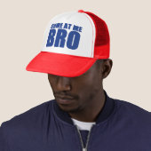 KOM NAAR ME BRO Trucker Hat (blauw en rood) Trucker Pet (In situ)