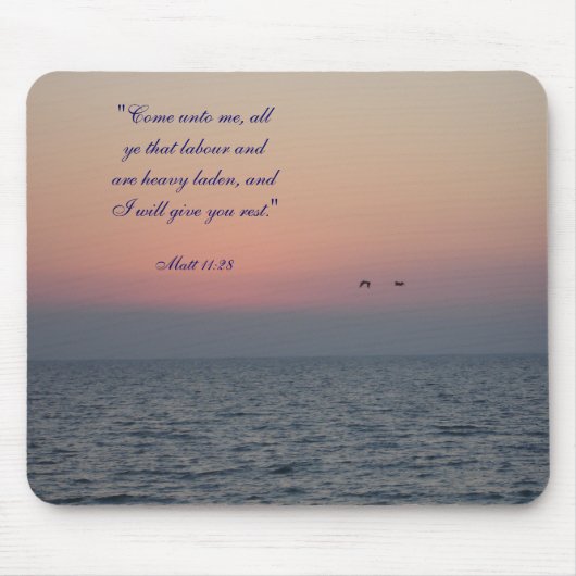 "Kom naar me toe, al die arbeid ... Muismat (Voorkant)