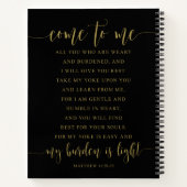 Kom naar me toe, allemaal, Matthew 11:28-30 Notitieboek (Achterkant)