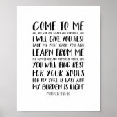 Kom naar me toe, allemaal, Matthew 11:28-30 Poster (Voorkant)