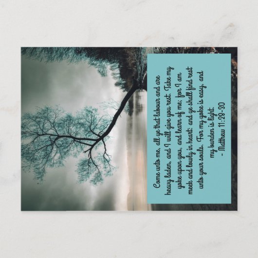 Kom naar me toe als je vermoeiend bent. briefkaart (Voorkant)