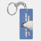 Kom naar me toe, Bro Funny Meme Penguin Sleutelhanger (Voorkant Links)