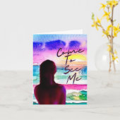 Kom naar me toe om te groeten kaart (Gele Bloem)