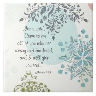 Kom naar mij Ik geef je de rest van Matthew 11 Vin Tegeltje