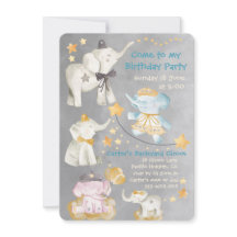 Kom naar mijn olifant Circus Birthday party