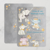 Kom naar mijn olifant Circus Birthday party (Voorkant / Achterkant)