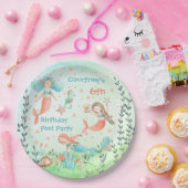Kom naar mijn zeemeermin verjaardagsfeestje papieren bordje (Feest)