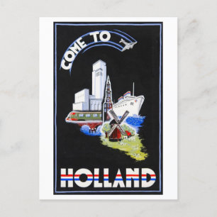 "Kom naar Nederland" Reisposter Briefkaart