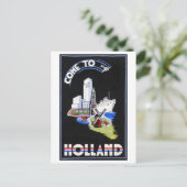"Kom naar Nederland" Reisposter Briefkaart (Staand voorkant)