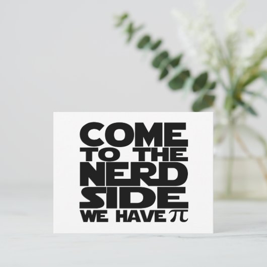 Kom naar Nerd, we hebben Pi. Briefkaart (Staand voorkant)