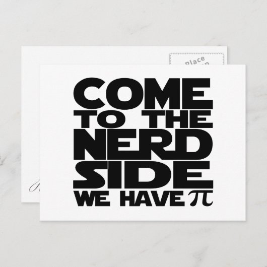 Kom naar Nerd, we hebben Pi. Briefkaart (Voorkant / Achterkant)
