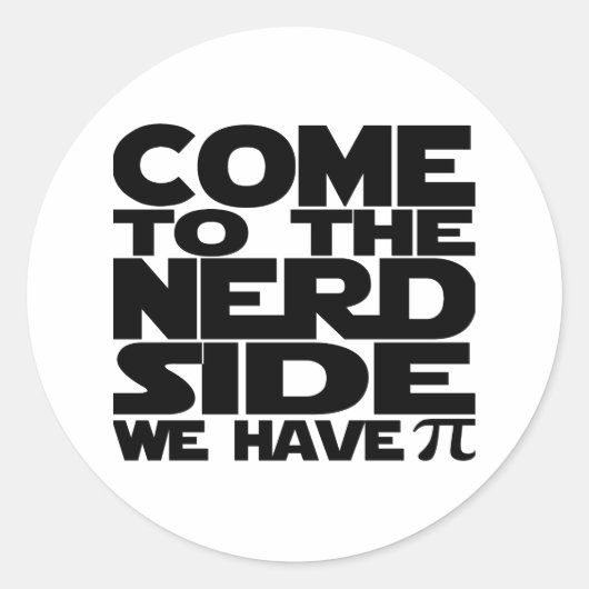 Kom naar Nerd, we hebben Pi. Ronde Sticker (Voorkant)