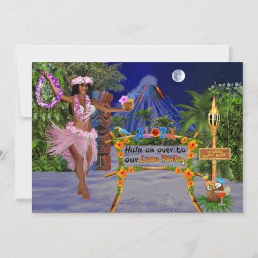 Kom naar ons Luau-feest Kaart (Voorkant)