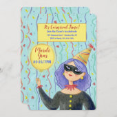 Kom naar ons Mardi Gras-feest Kaart (Voorkant / Achterkant)