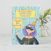 Kom naar ons Mardi Gras-feest Kaart (Staand voorkant)