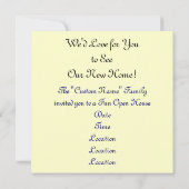 Kom naar ons nieuwe thuisuitnodiging Open House Kaart (Achterkant)