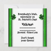 Kom naar onze St Patrick's Day, kom samen! Kaart (Achterkant)