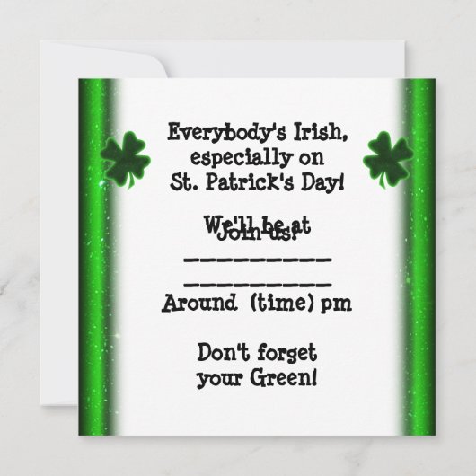 Kom naar onze St Patrick's Day, kom samen! Kaart (Achterkant)