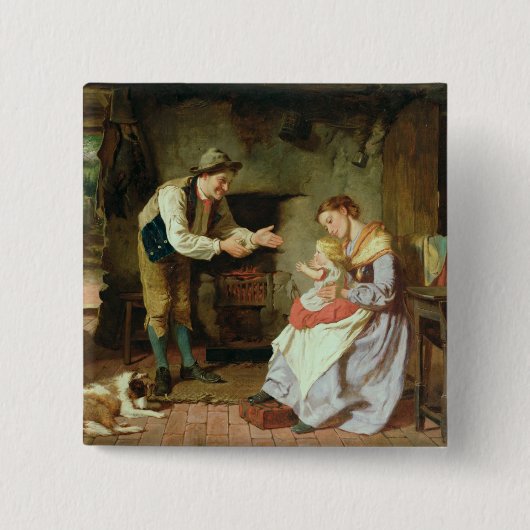 Kom naar papa vierkante button 5,1 cm (Voorkant)