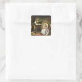 Kom naar papa vierkante sticker (Tas)