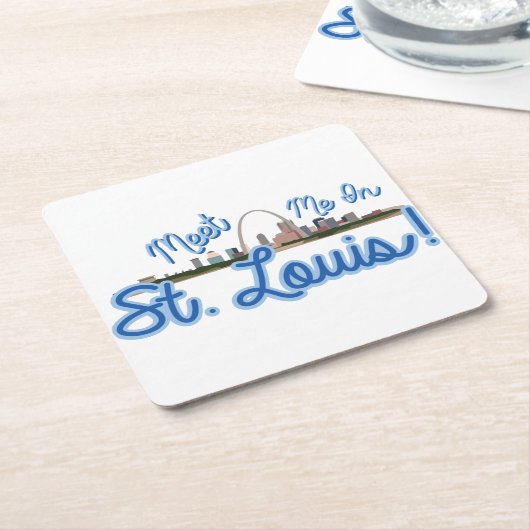 Kom naar St. Louis. Kartonnen Onderzetters (Schuin)