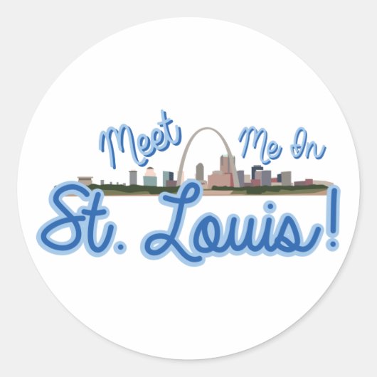 Kom naar St. Louis. Ronde Sticker (Voorkant)