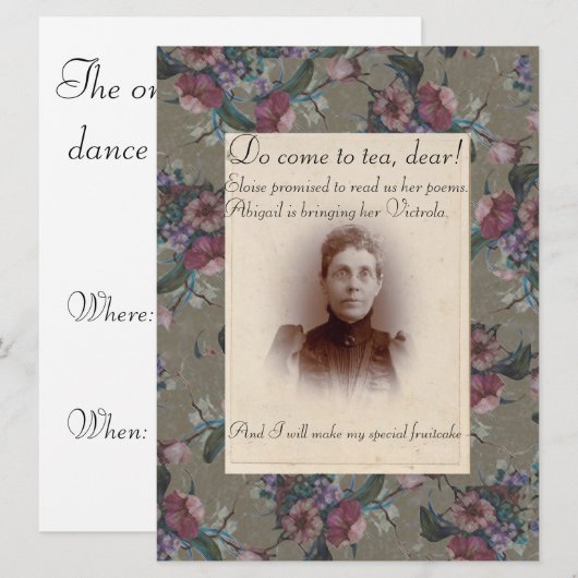 Kom naar Tea, beste partij uitnodiging (Voorkant / Achterkant)