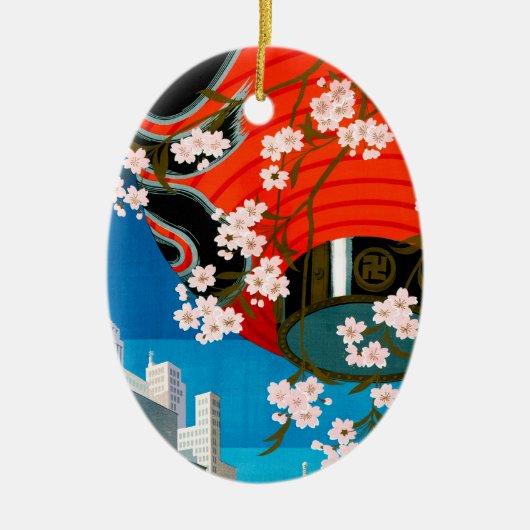 Kom naar Tokio Keramisch Ornament (Voorkant)