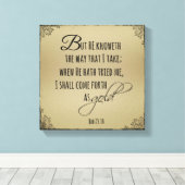 Kom naar voren als Gold Job Bible Verse Canvas Afdruk (Insitu (Houten vloer))