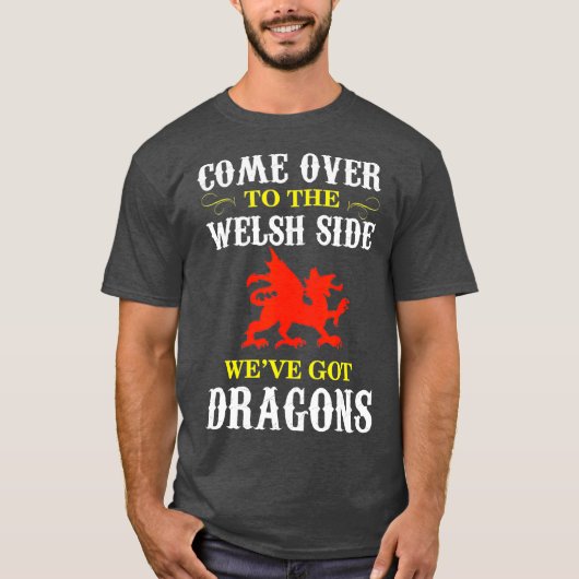 Kom naar Welsh Side Wales Dragon T-shirt (Voorkant)