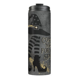 Kom nippen (zitten) voor een spreuk zwarte thermis thermosbeker