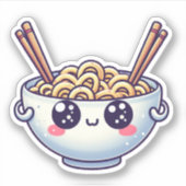 Kom noedels kawaii sticker (Voorkant)
